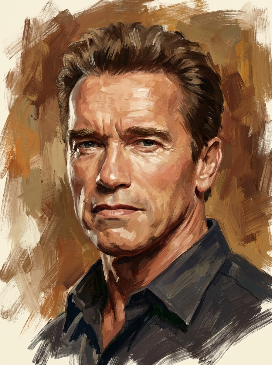 Arnold Schwarzenegger — painted portrait