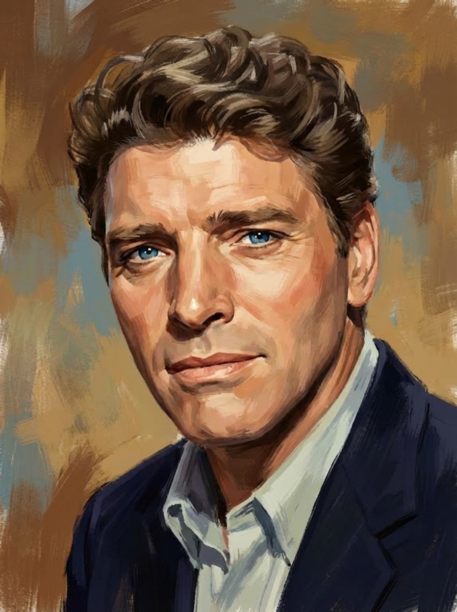 Burt Lancaster — painted portrait