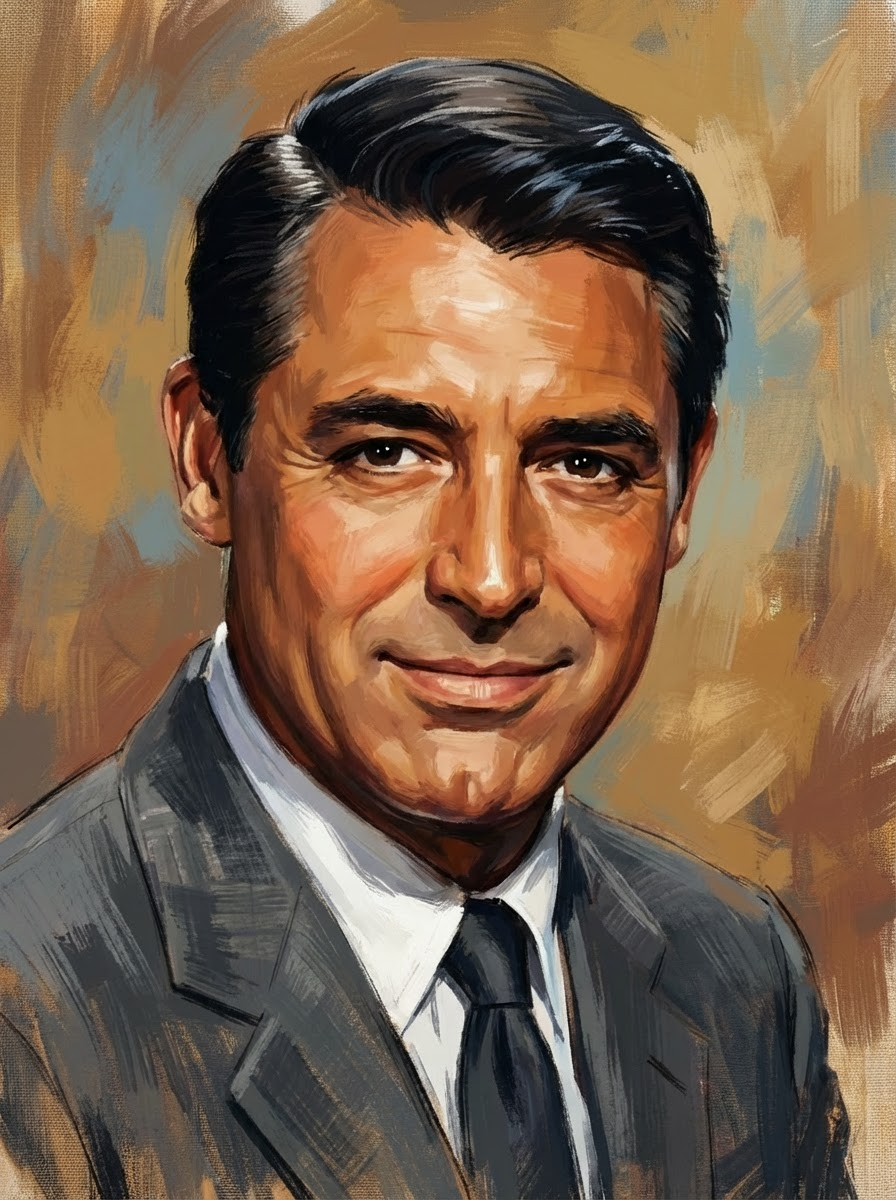 Cary Grant — painted portrait