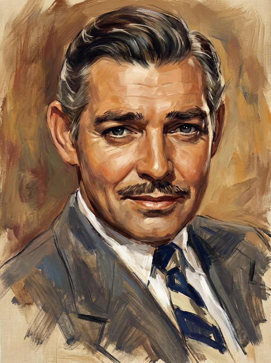 Clark Gable — painted portrait