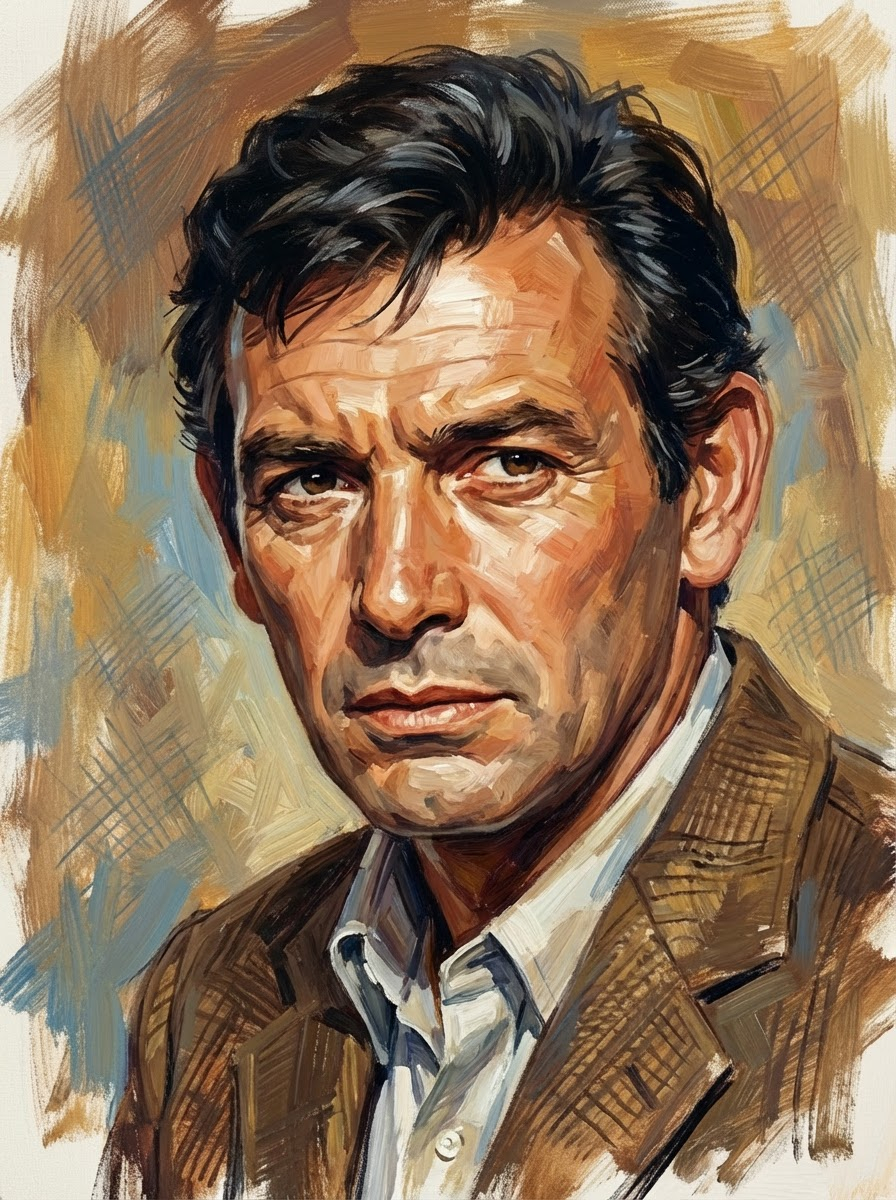 David Janssen — painted portrait