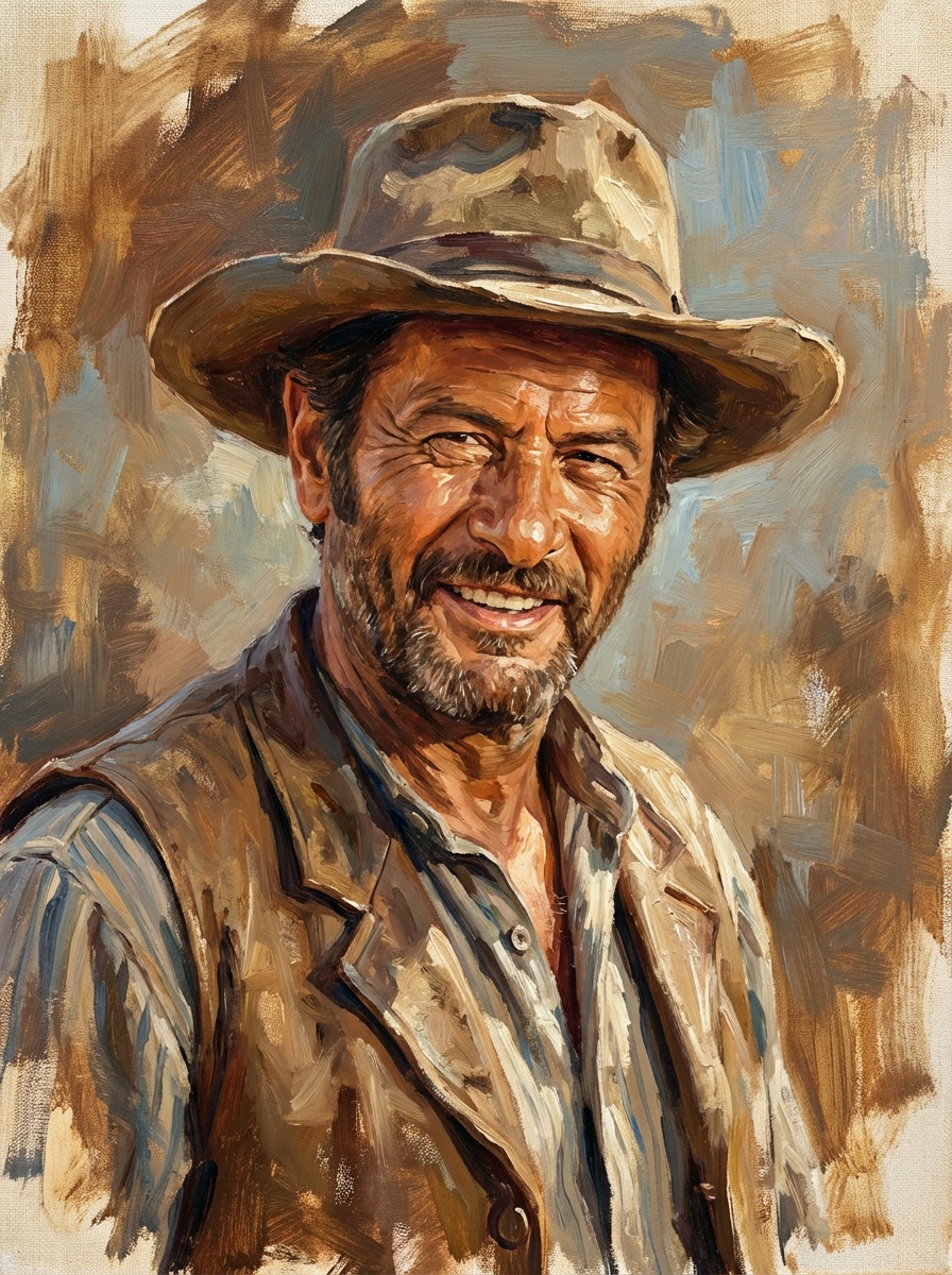 Eli Wallach — painted portrait