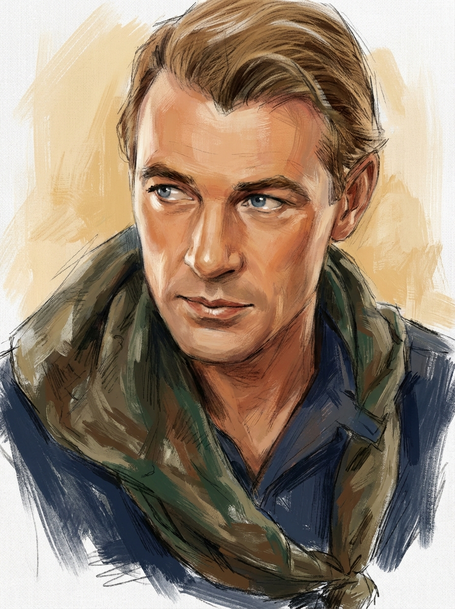 Gary Cooper — painted portrait