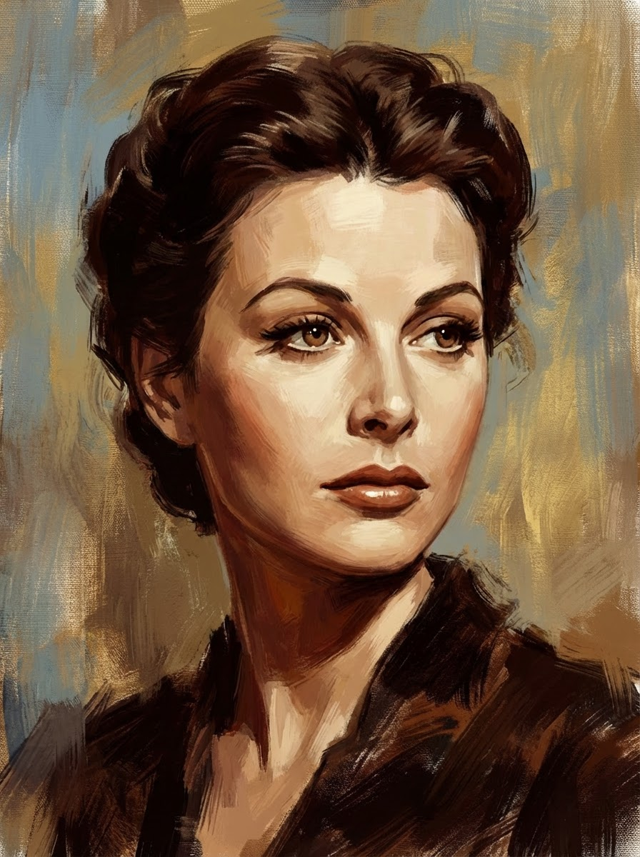 Hedy Lamarr — painted portrait