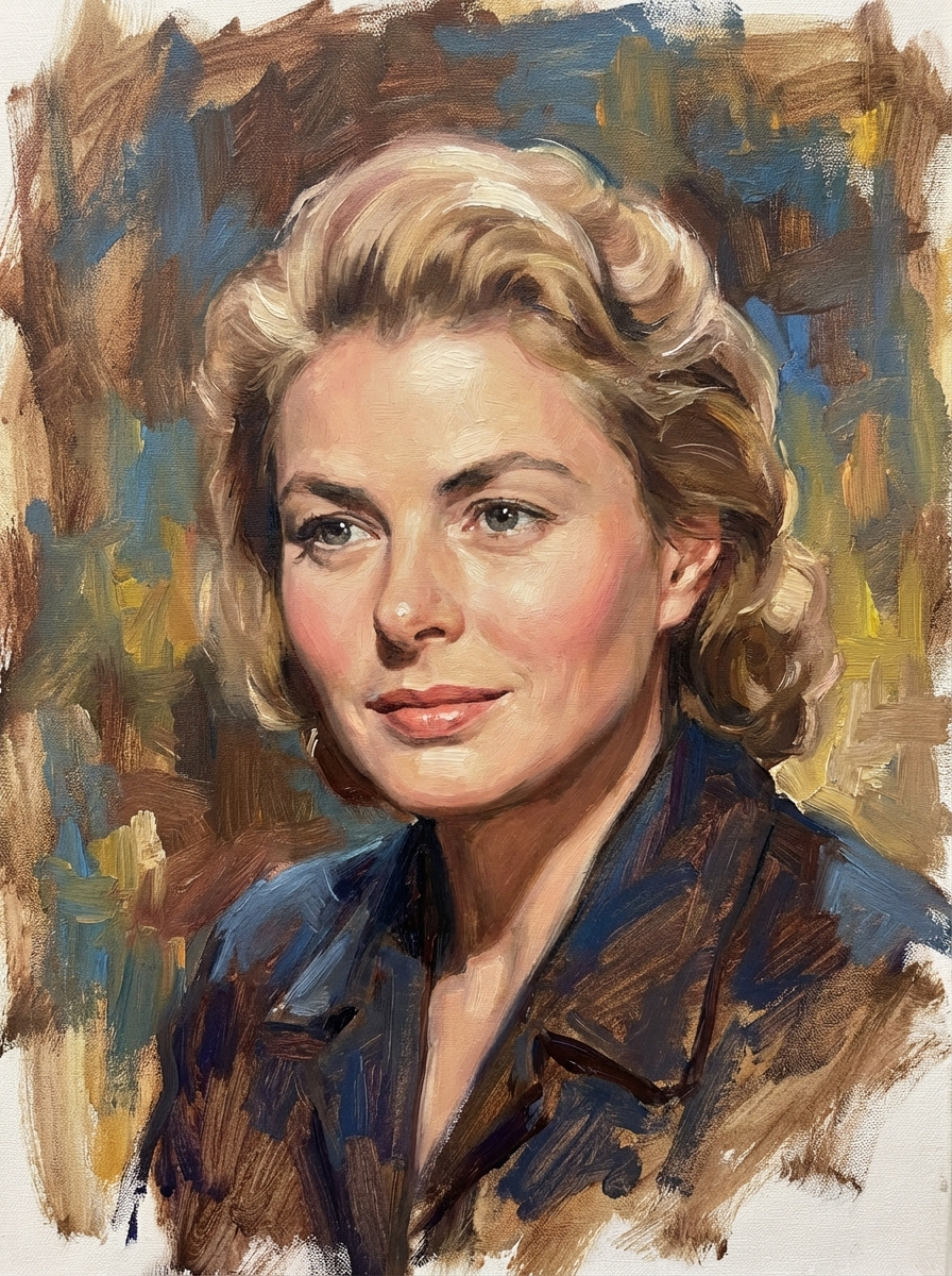 Ingrid Bergman — painted portrait