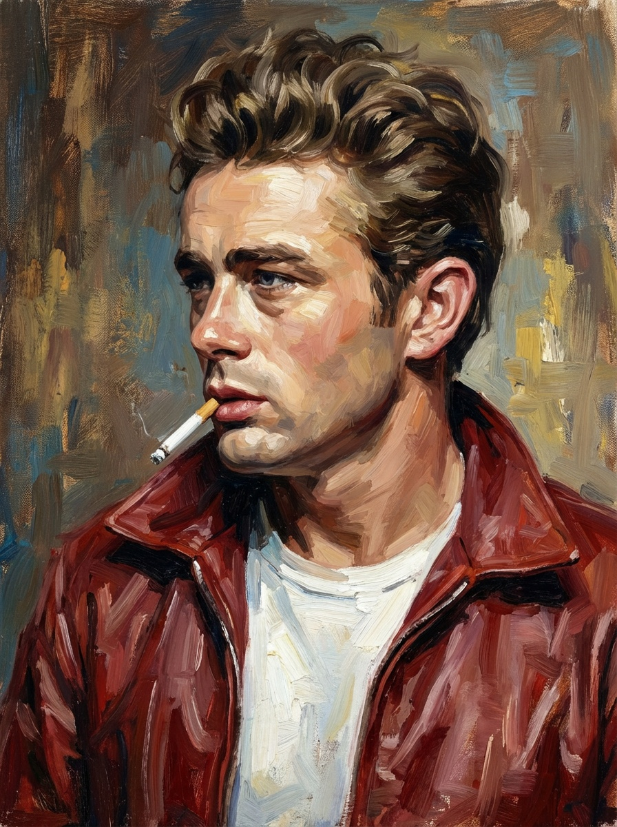 James Dean — painted portrait