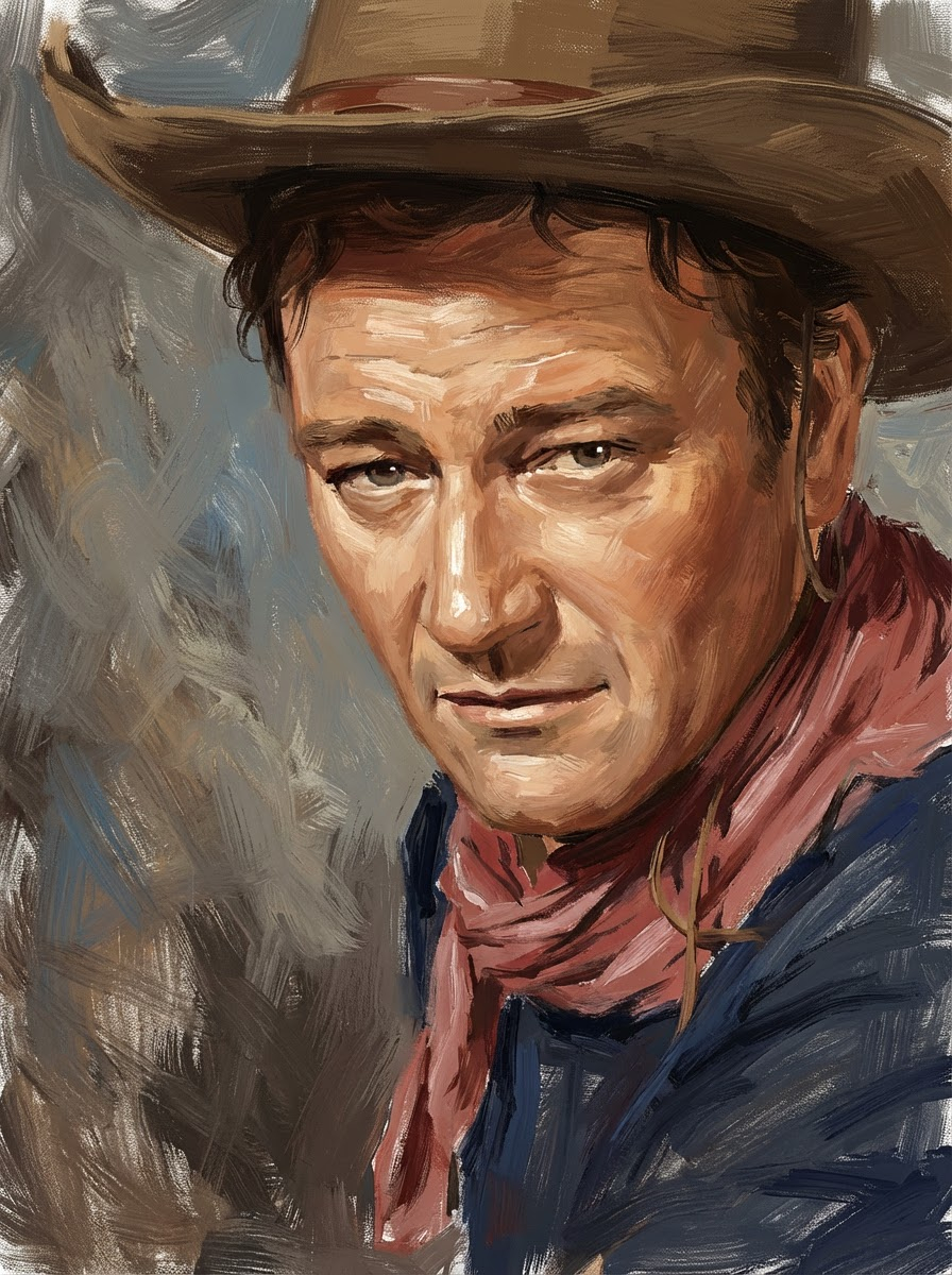 John Wayne — painted portrait