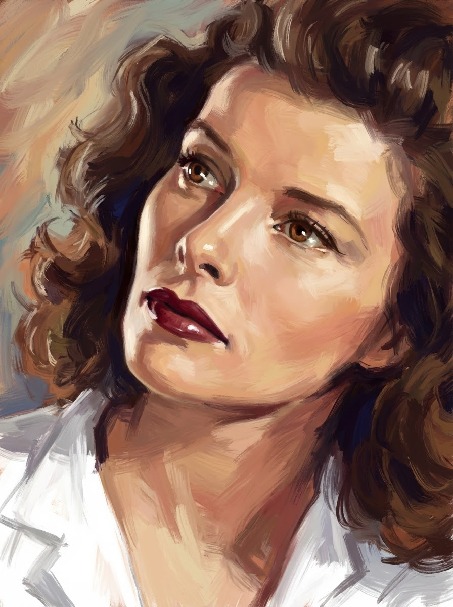 Katharine Hepburn — painted portrait