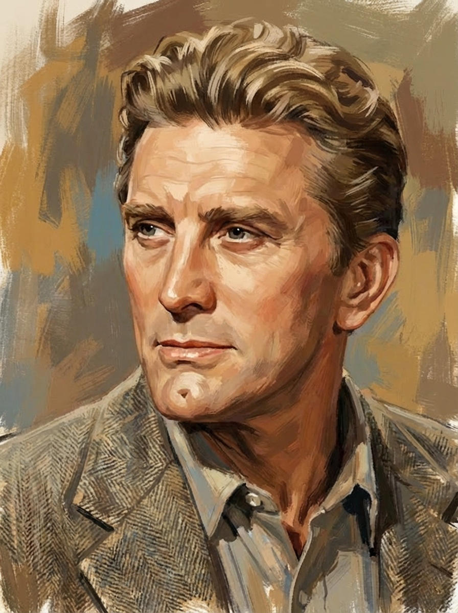 Kirk Douglas — painted portrait